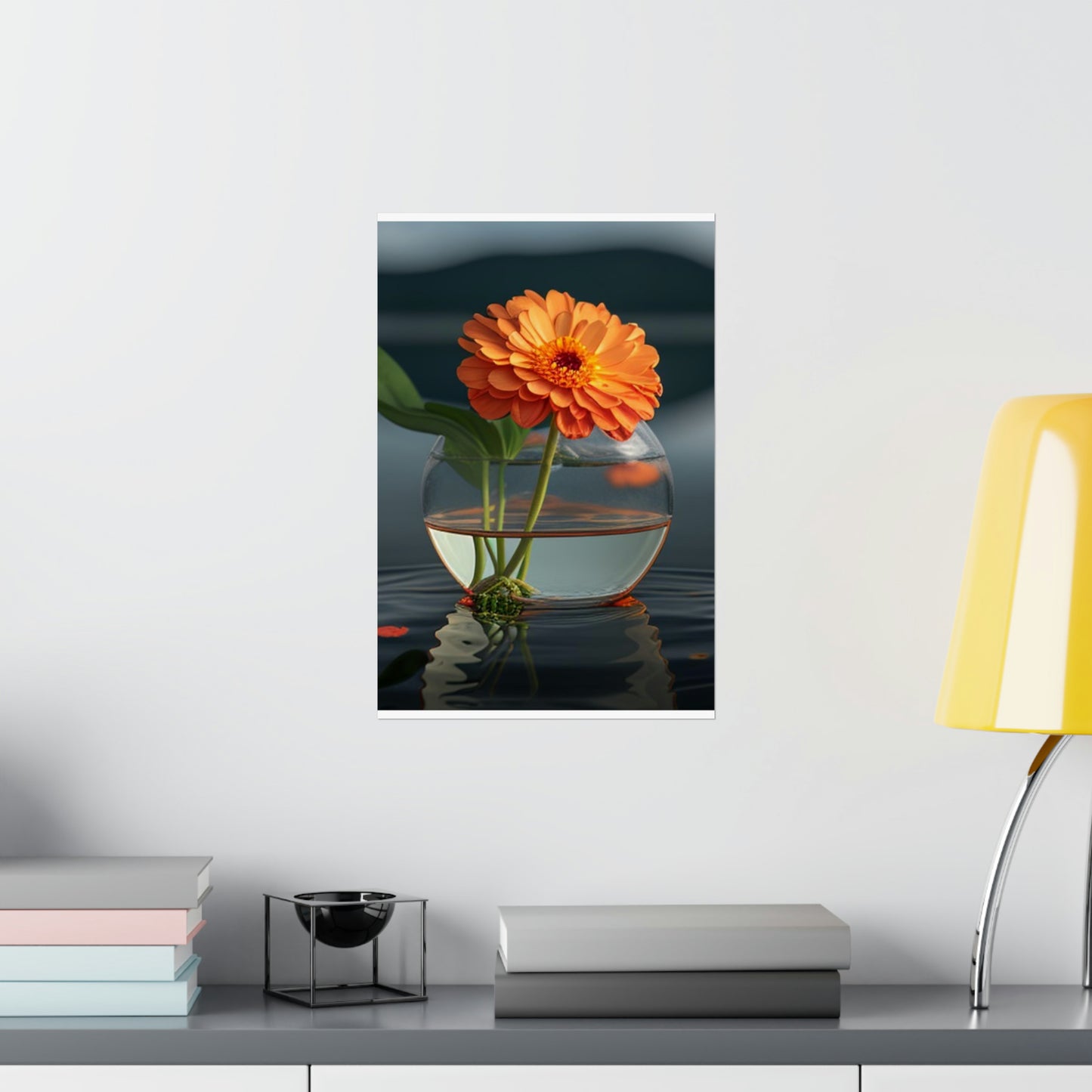 Premium Matte Vertical Posters Orange Zinnia 2