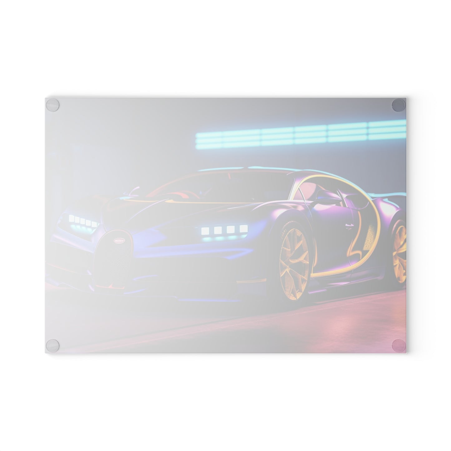 Glass Cutting Board Hyper Bugatti Neon Chiron 4