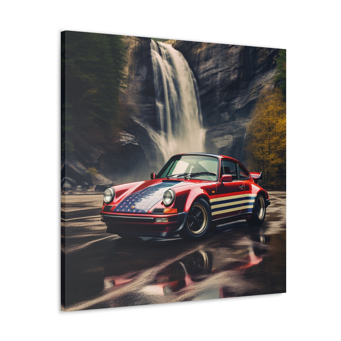 Canvas Gallery Wraps American Flag Porsche Abstract 1