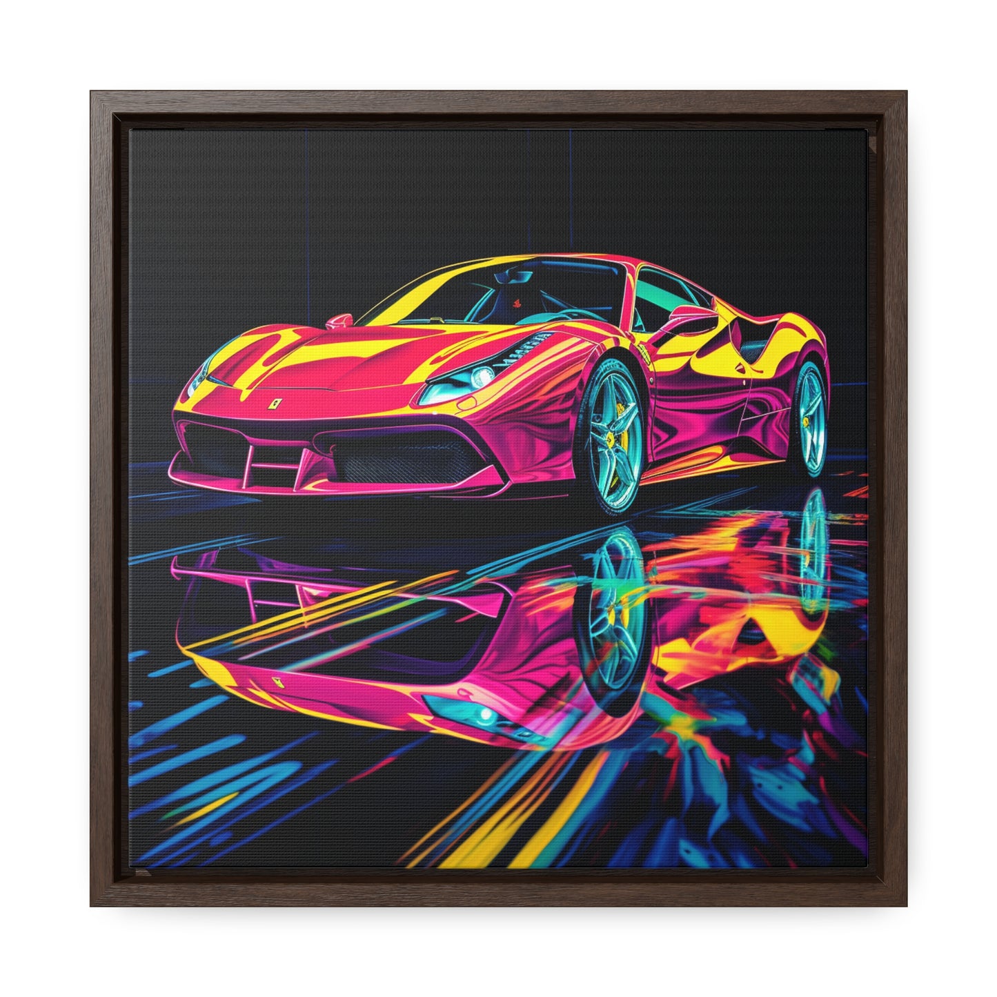 Gallery Canvas Wraps, Square Frame Pink Ferrari Macro 1