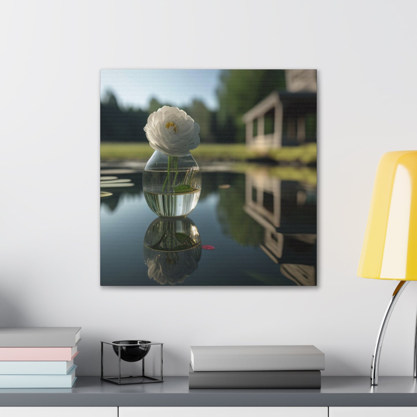 Canvas Gallery Wraps White Peony glass vase 1
