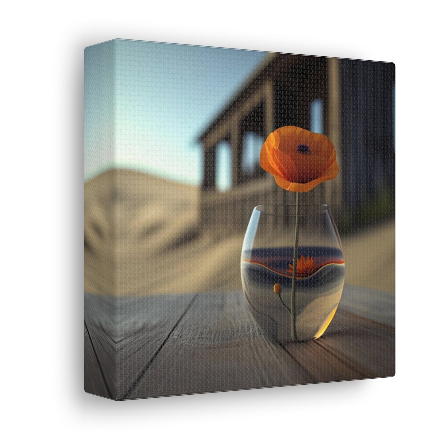 Canvas Gallery Wraps Poppy in a Glass Vase 4