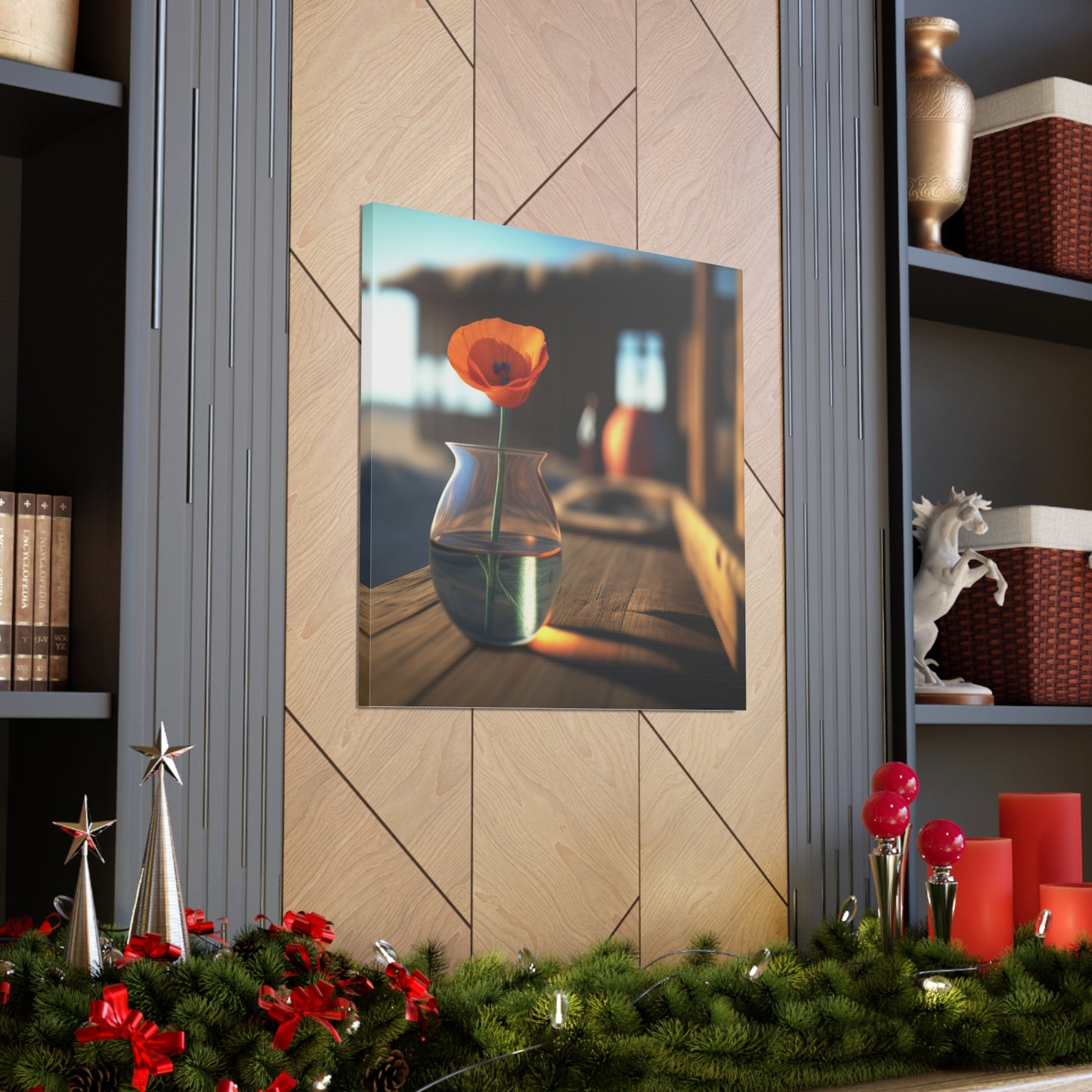 Canvas Gallery Wraps Poppy in a Glass Vase 2