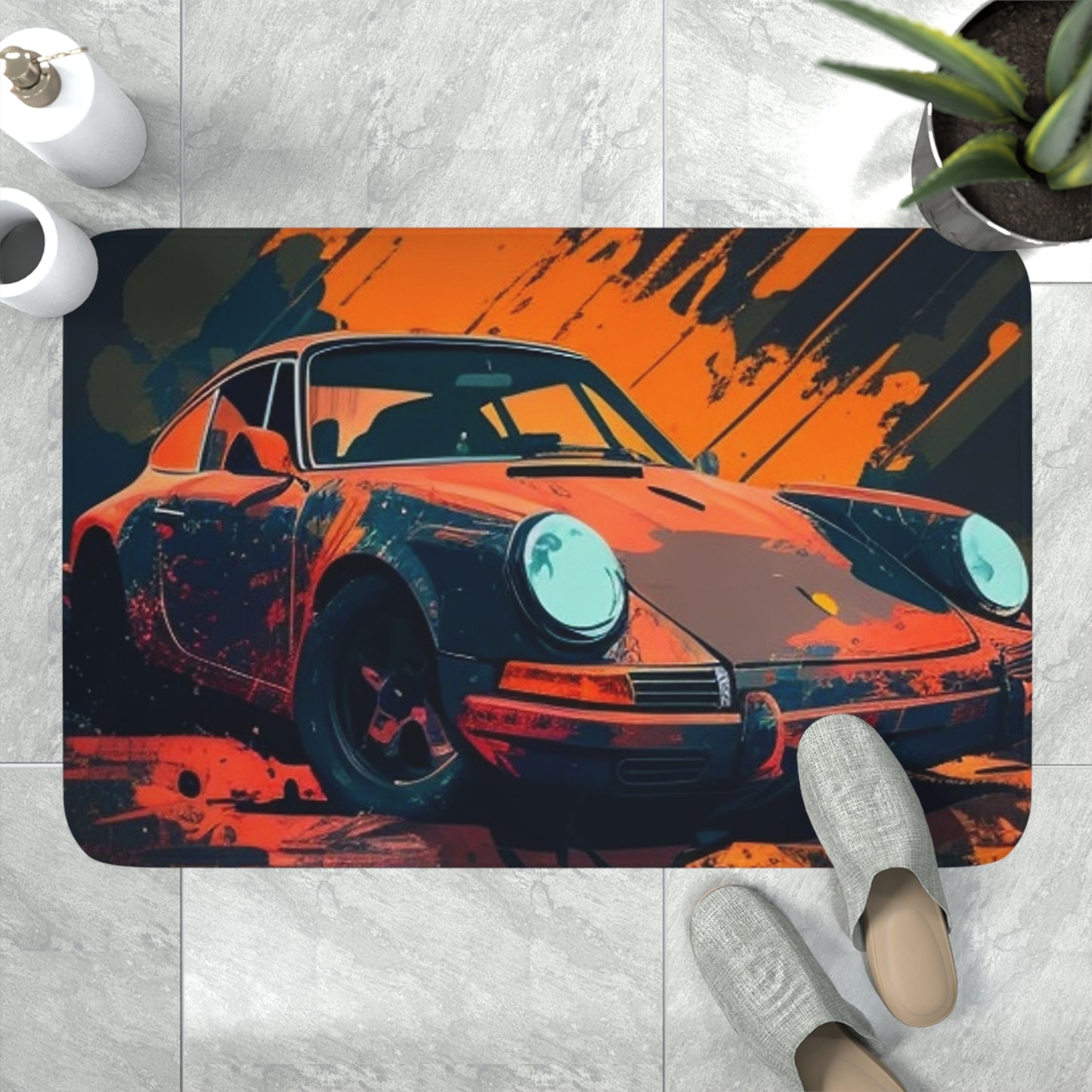 Memory Foam Bath Mat Porsche Abstract 3