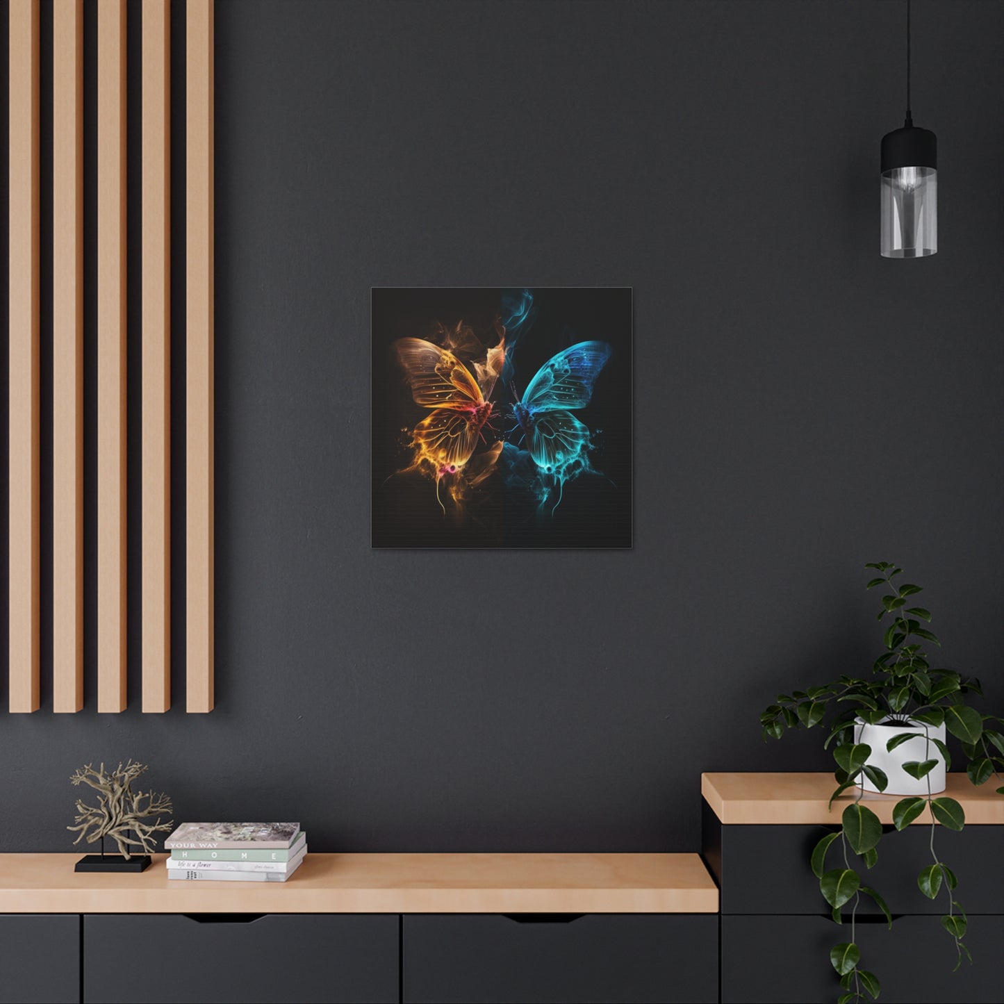 Canvas Gallery Wraps Kiss Neon Butterfly 9