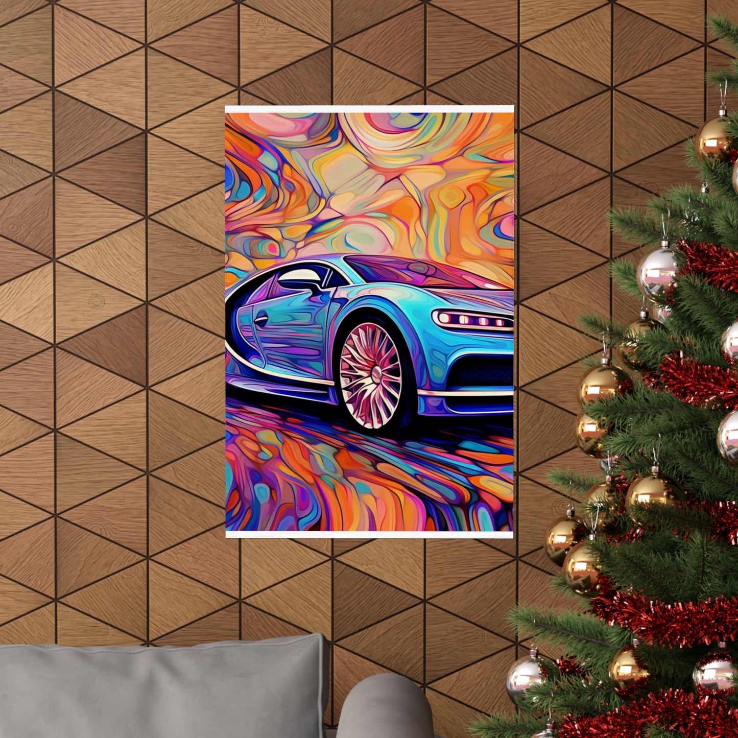 Premium Matte Vertical Posters Bugatti Abstract Concept 3