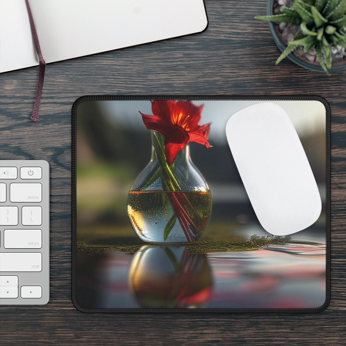 Gaming Mouse Pad  Red Lily in a Glass vase 3