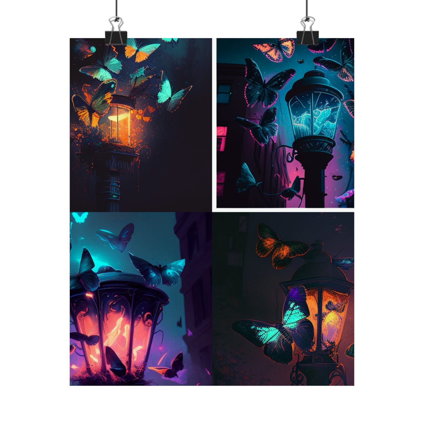 Premium Matte Vertical Posters Street Light Butterfly 5