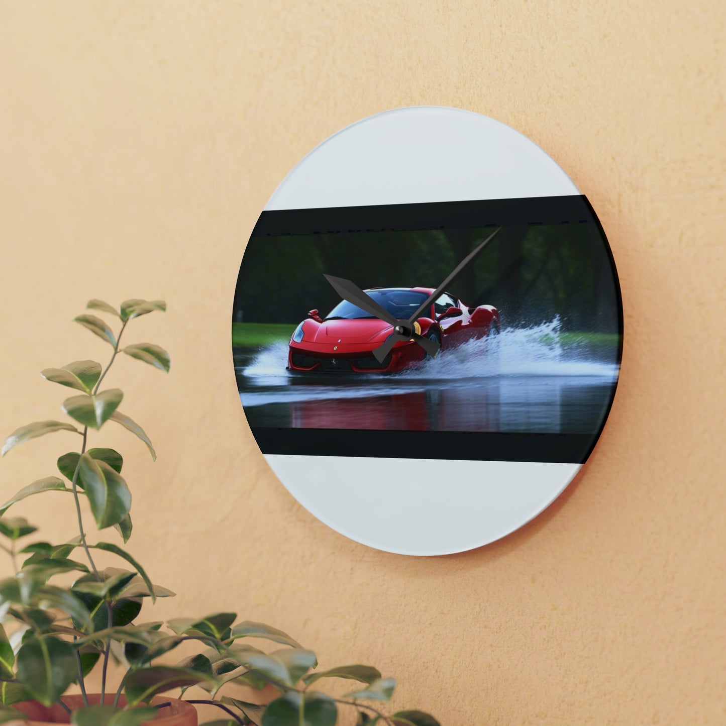 Acrylic Wall Clock Water Ferrari Splash 2