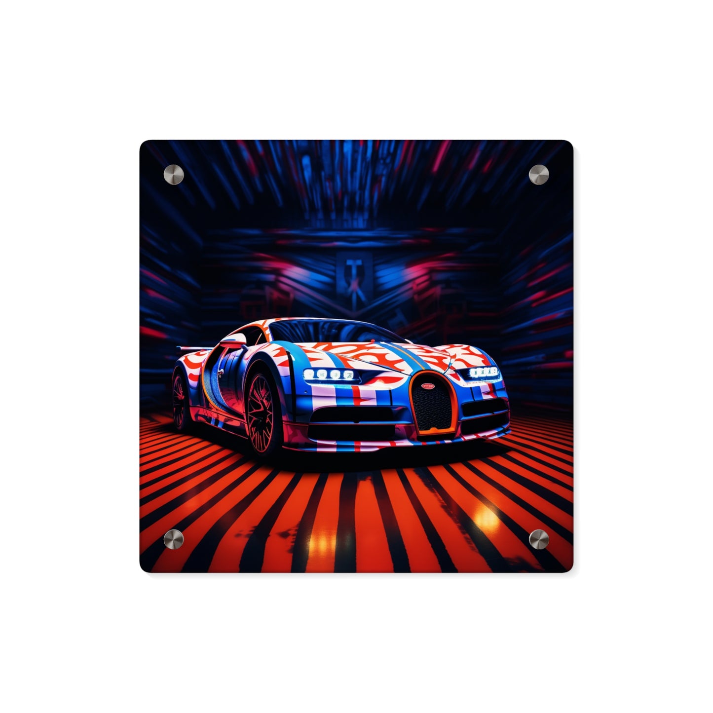 Acrylic Wall Art Panels Macro Bugatti American Flag 1