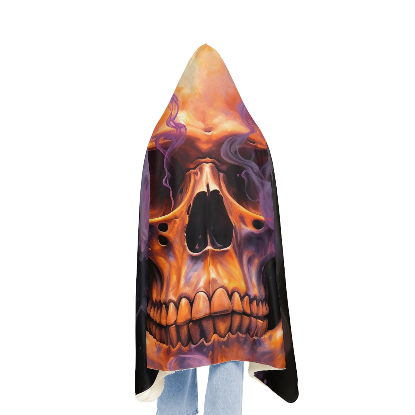 Snuggle Hooded Blanket Skull Flames 4