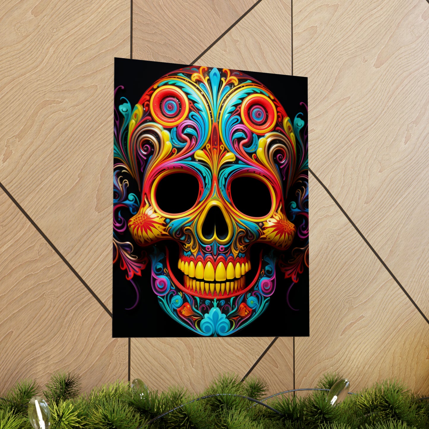 Premium Matte Vertical Posters Macro Skull Color 1