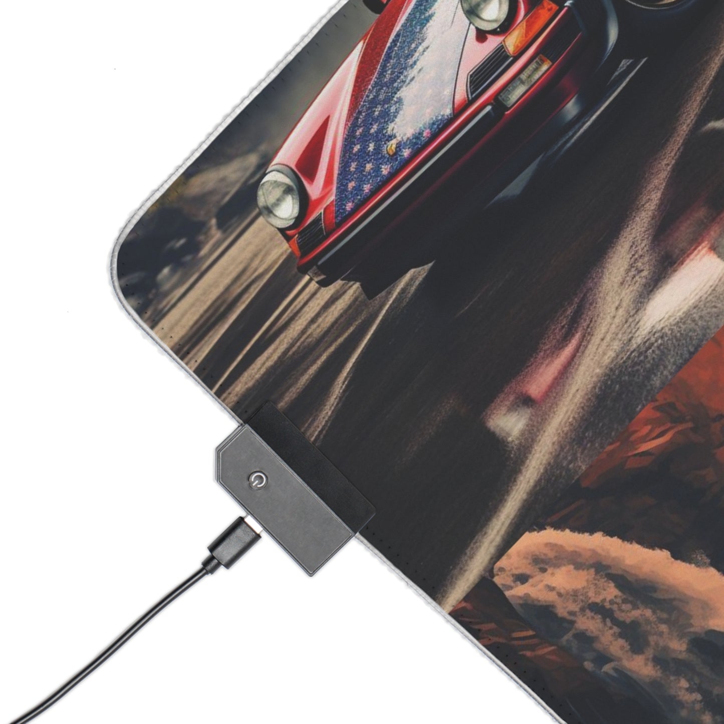 LED Gaming Mouse Pad American Flag Porsche Abstract 5