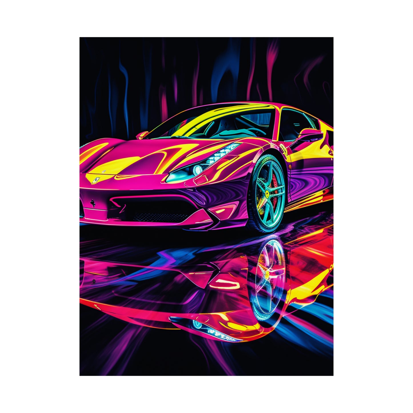 Premium Matte Vertical Posters Pink Ferrari Macro 2