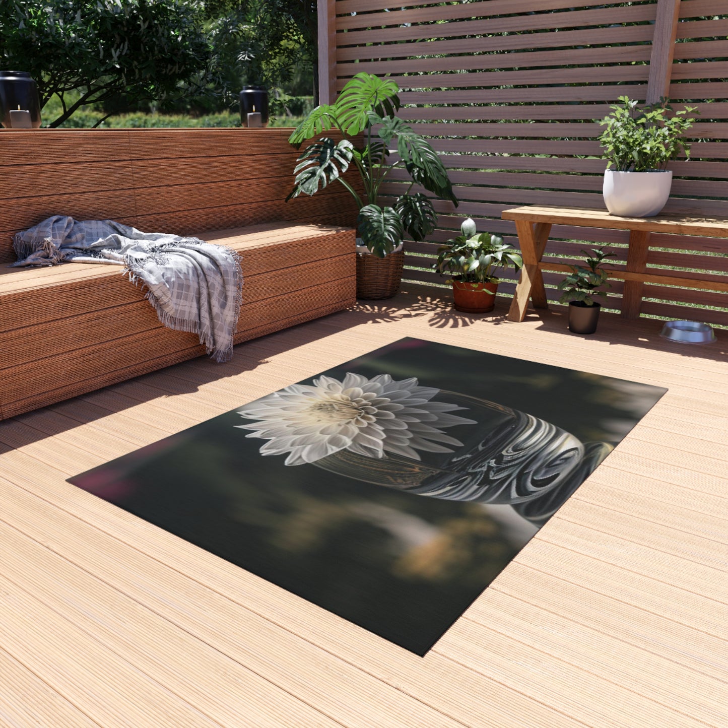 Outdoor Rug  White Dahlia 2