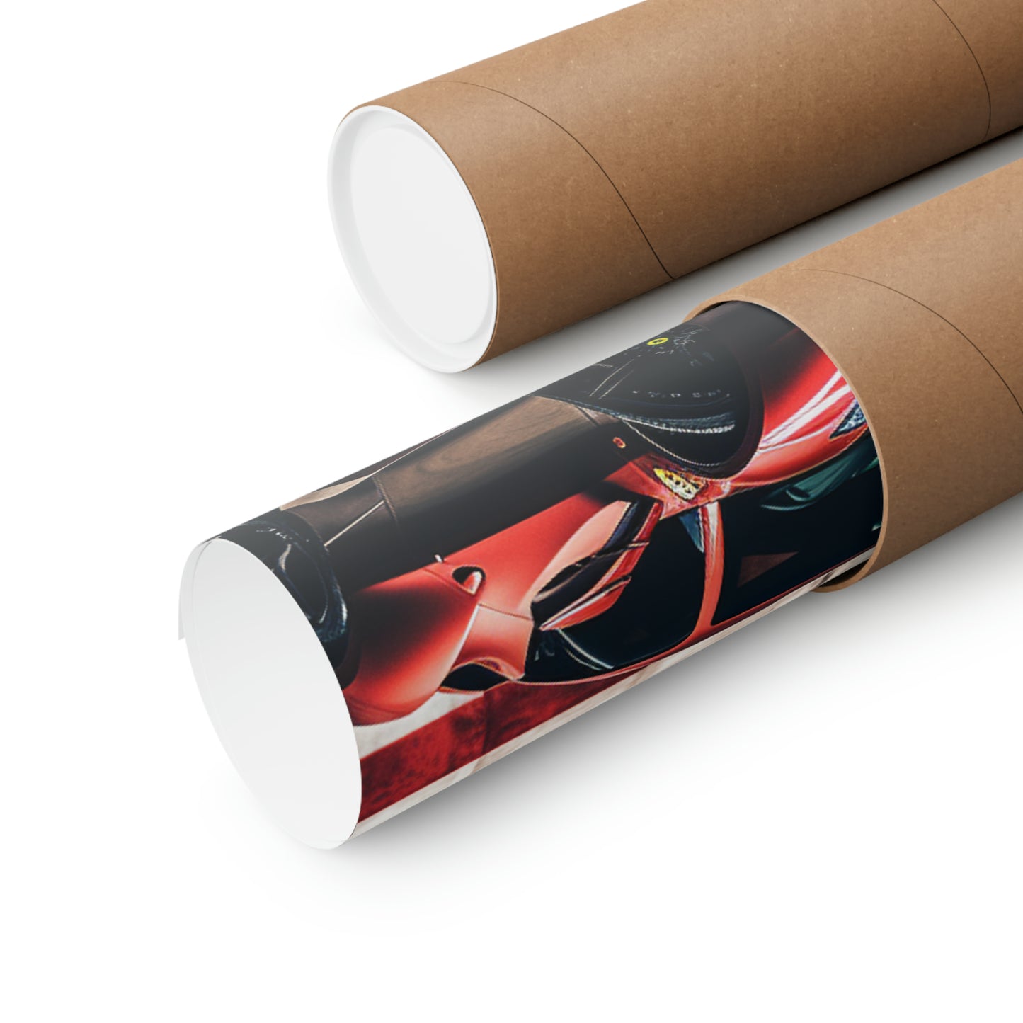 Premium Matte Vertical Posters American Flag Background Ferrari 4