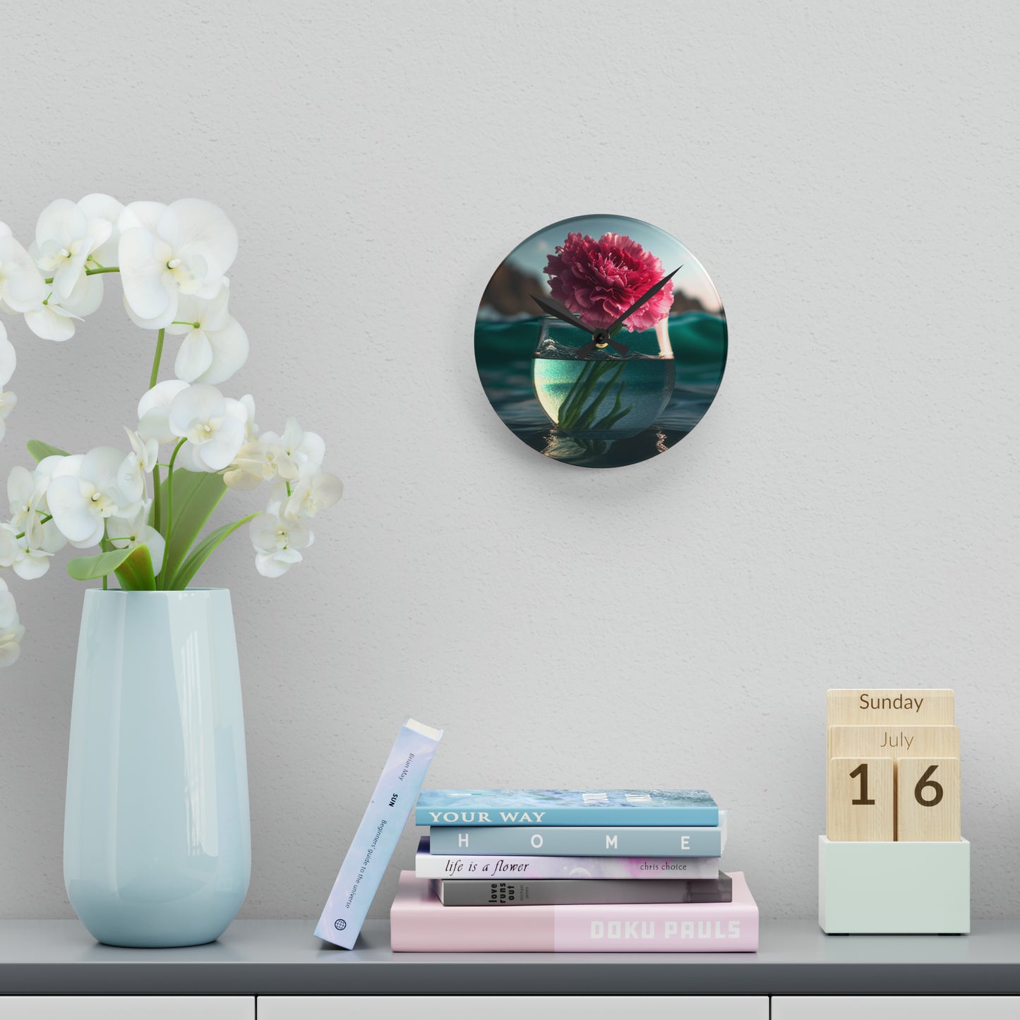 Acrylic Wall Clock Carnation 1