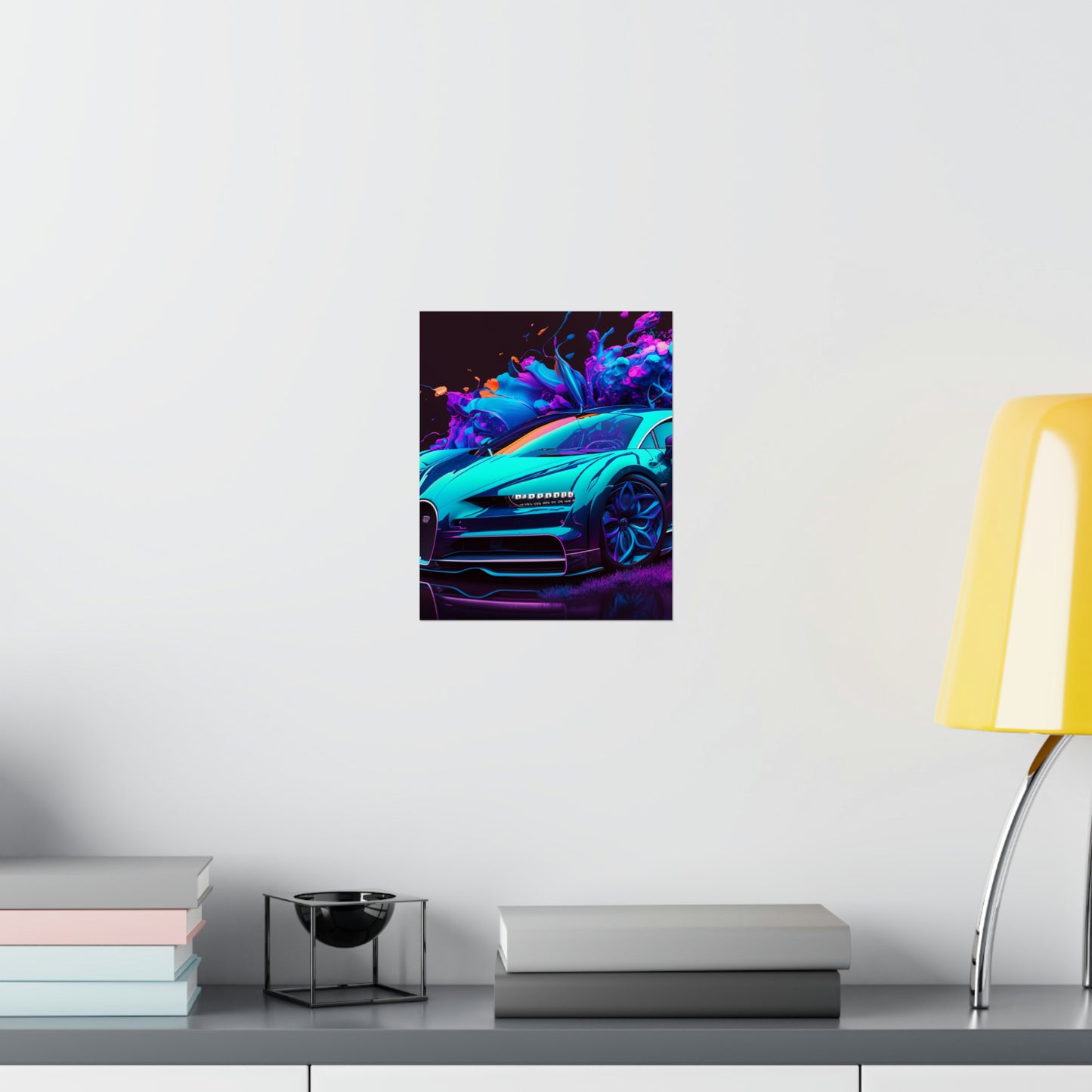 Premium Matte Vertical Posters Bugatti Neon Chiron 3