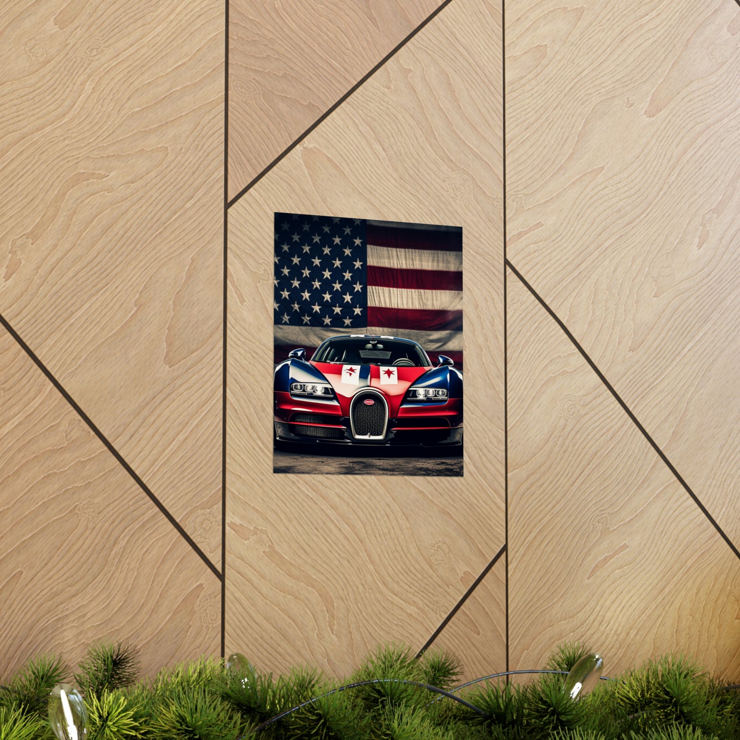 Premium Matte Vertical Posters Bugatti American Flag 3