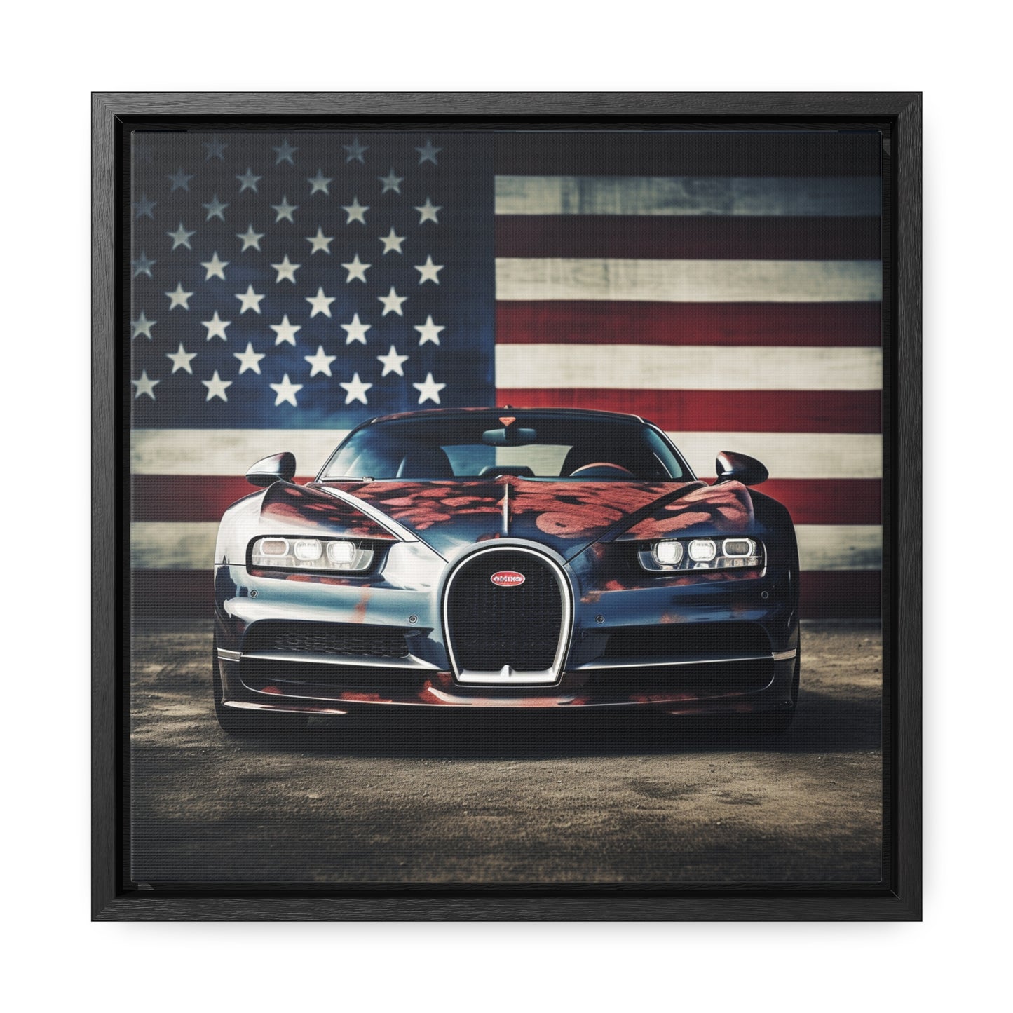 Gallery Canvas Wraps, Square Frame Bugatti Flag 3