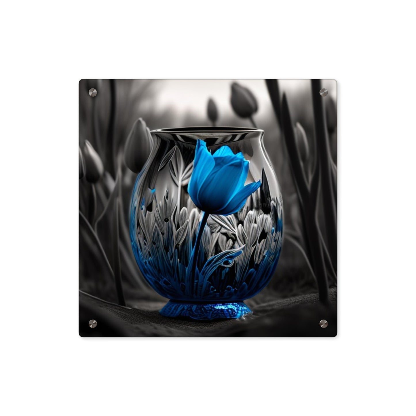 Acrylic Wall Art Panels Tulip Blue 1