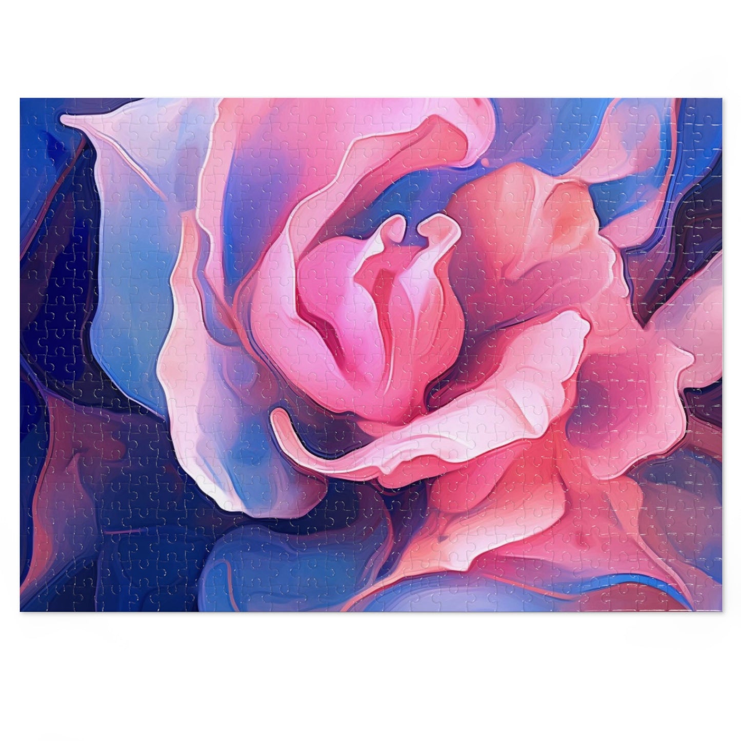 Jigsaw Puzzle (30, 110, 252, 500,1000-Piece) Pink & Blue Tulip Rose 1