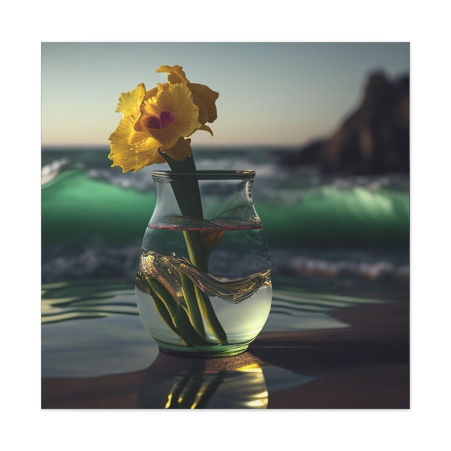 Canvas Gallery Wraps Yellow Gladiolus glass 1