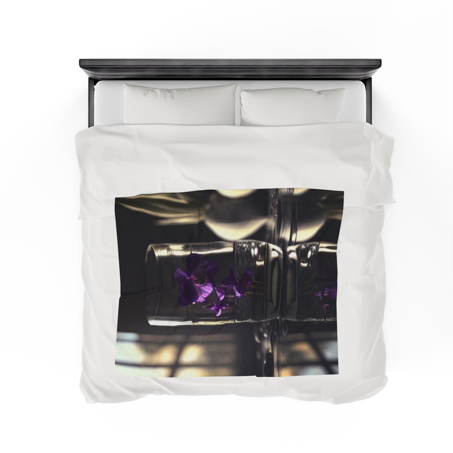 Velveteen Plush Blanket Purple Orchid Glass vase 4