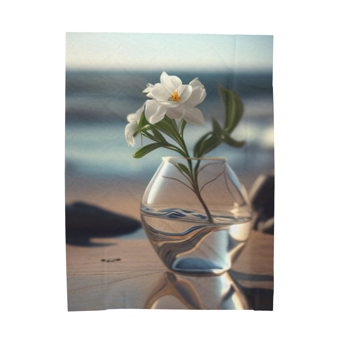 Velveteen Plush Blanket Jasmine glass vase 3