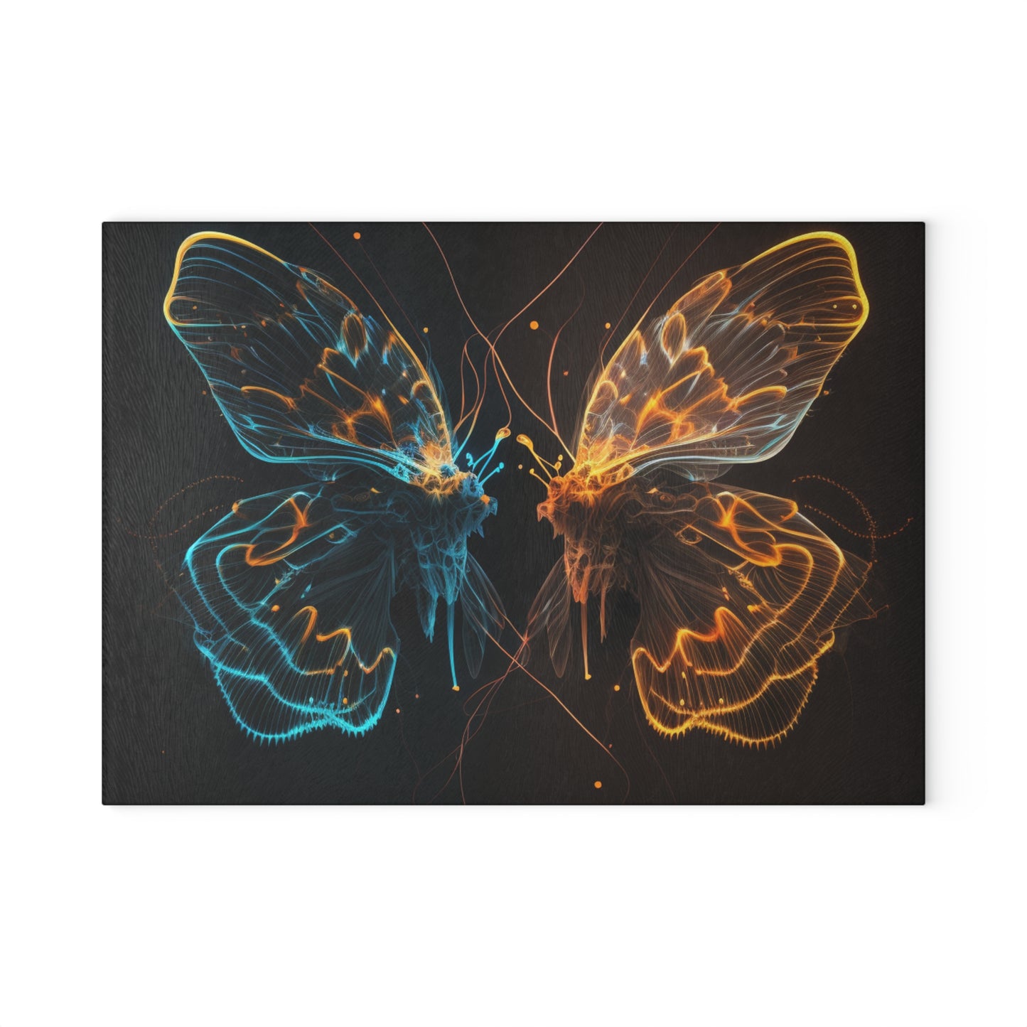 Glass Cutting Board Neon Glo Butterfly 1