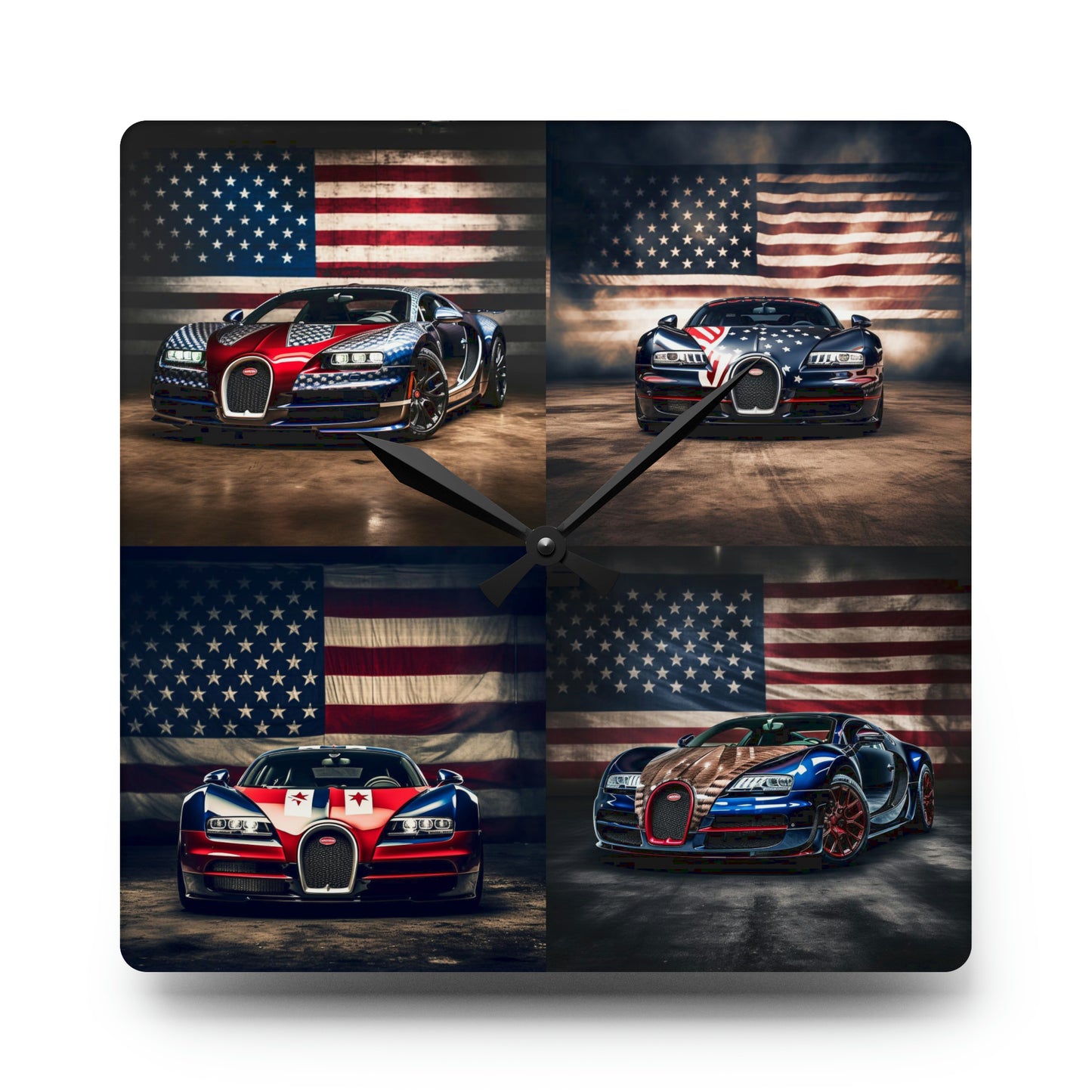 Acrylic Wall Clock Bugatti American Flag 5