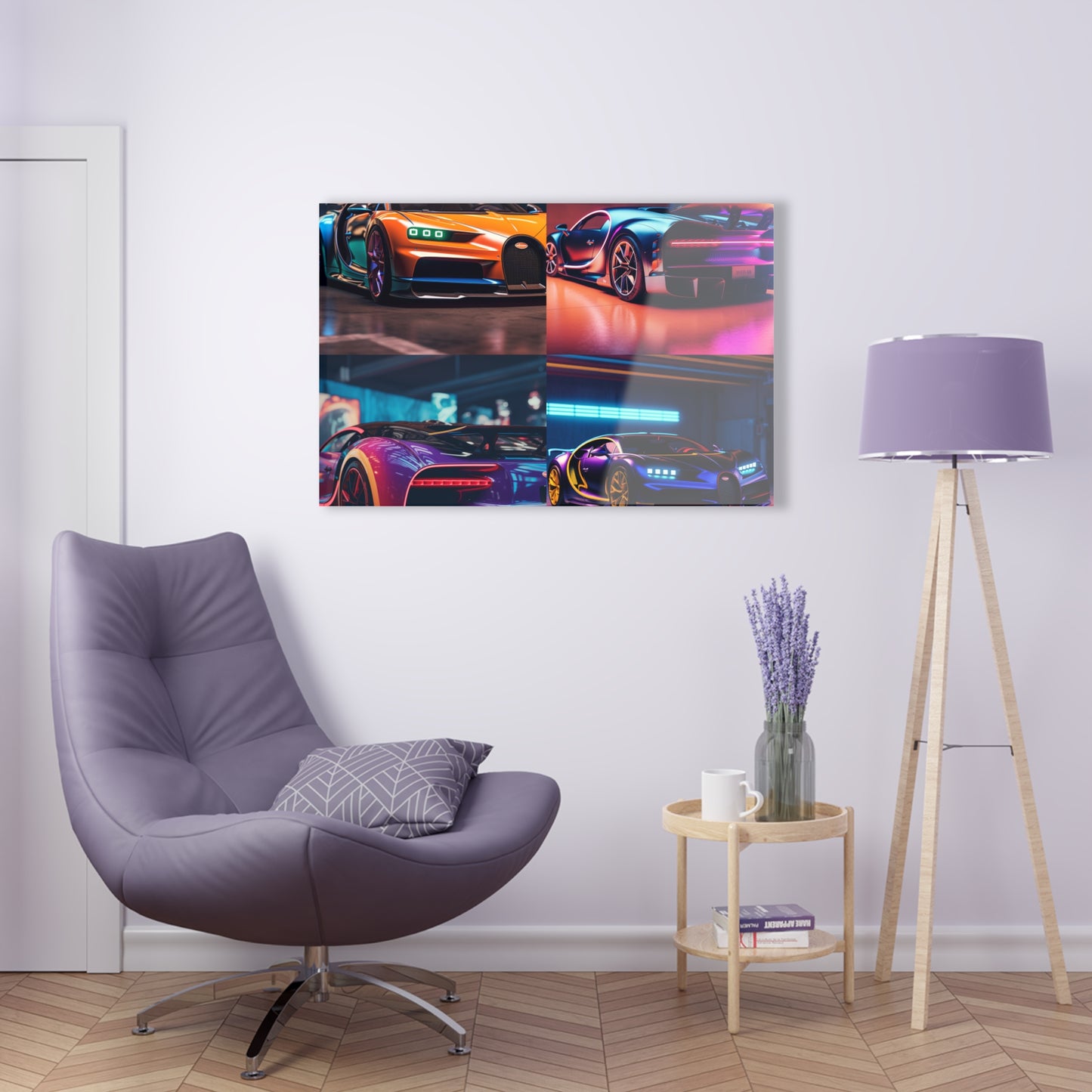 Acrylic Prints Hyper Bugatti Neon Chiron 5