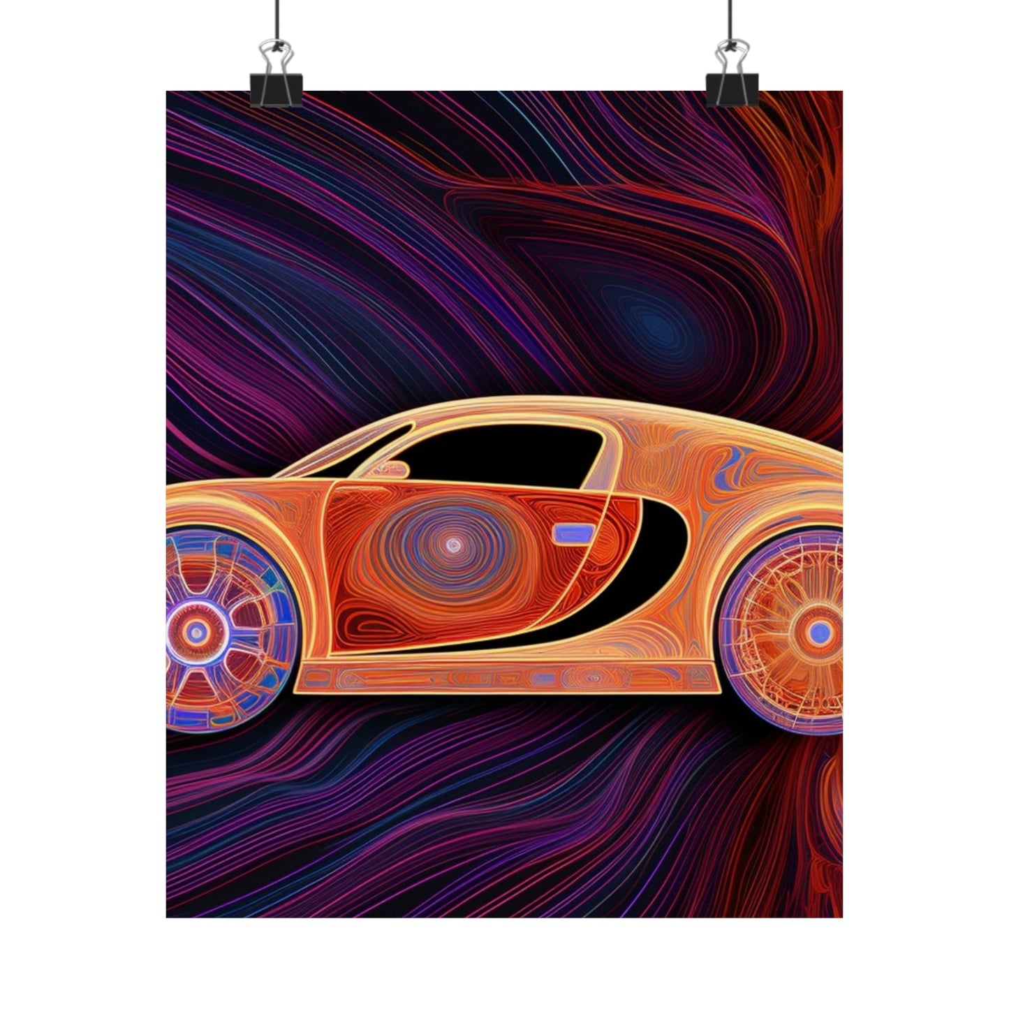 Premium Matte Vertical Posters Bugatti Abstract Concept 2