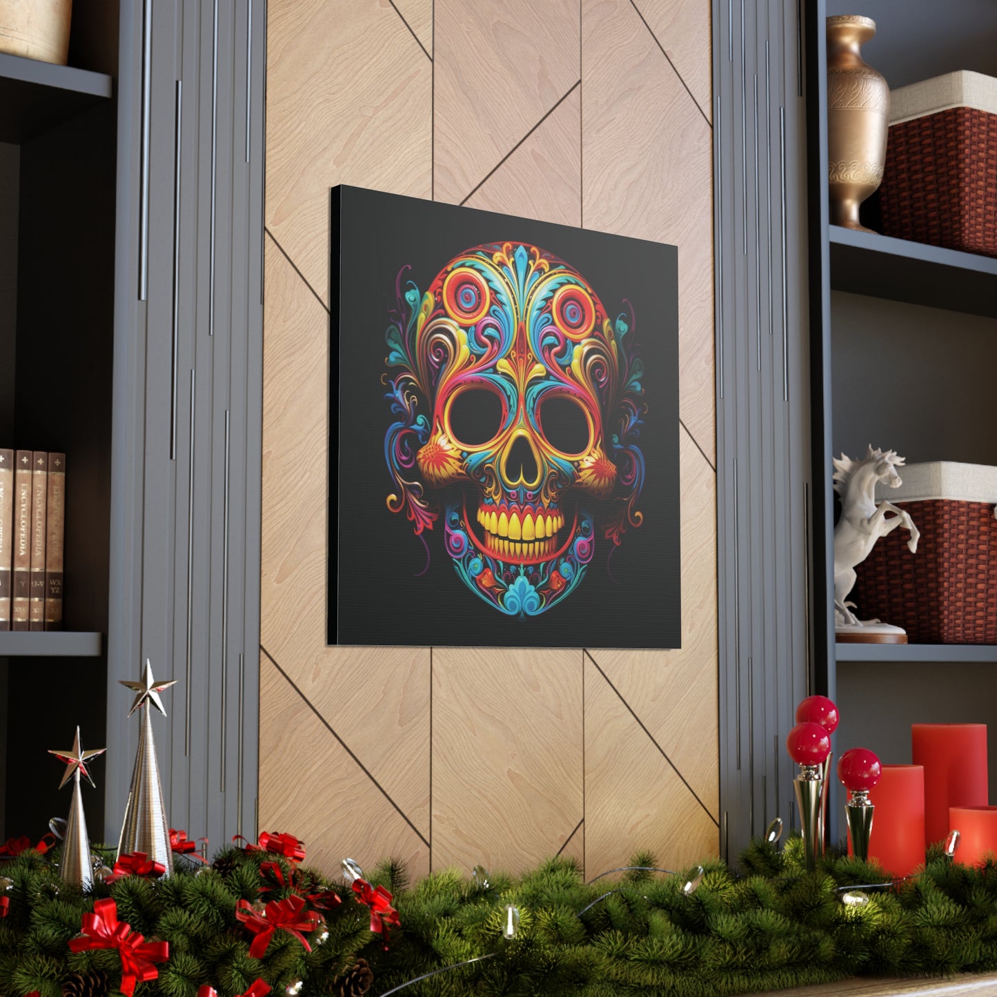 Canvas Gallery Wraps Macro Skull Color 1