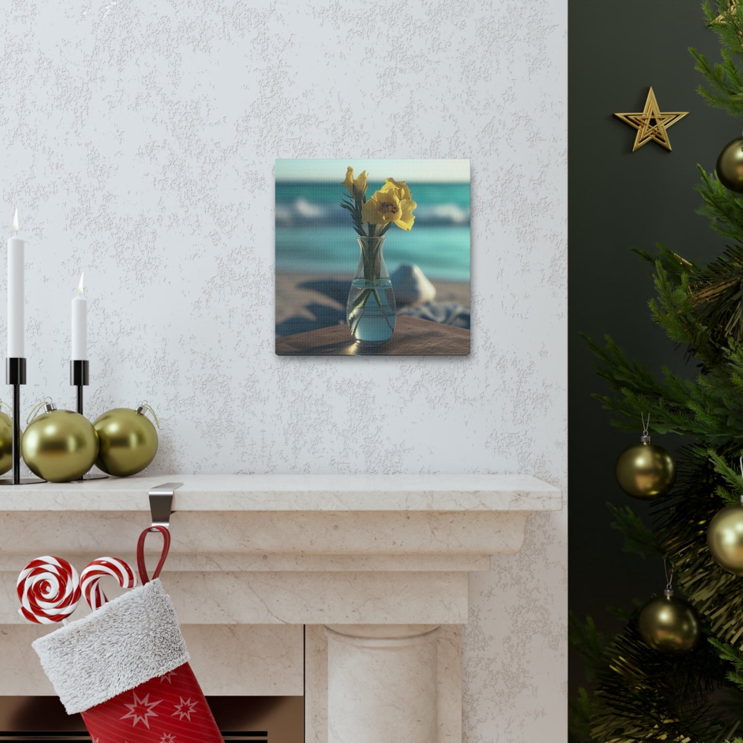 Canvas Gallery Wraps Yellow Gladiolus glass 4