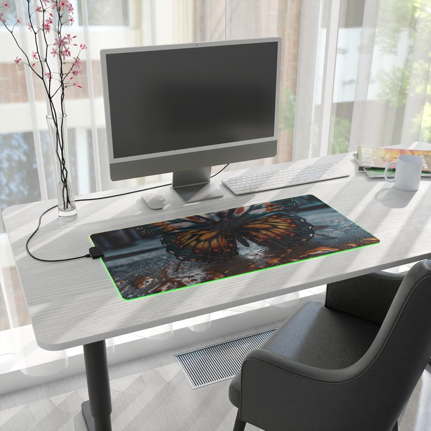 LED Gaming Mouse Pad Water Butterfly Street 3