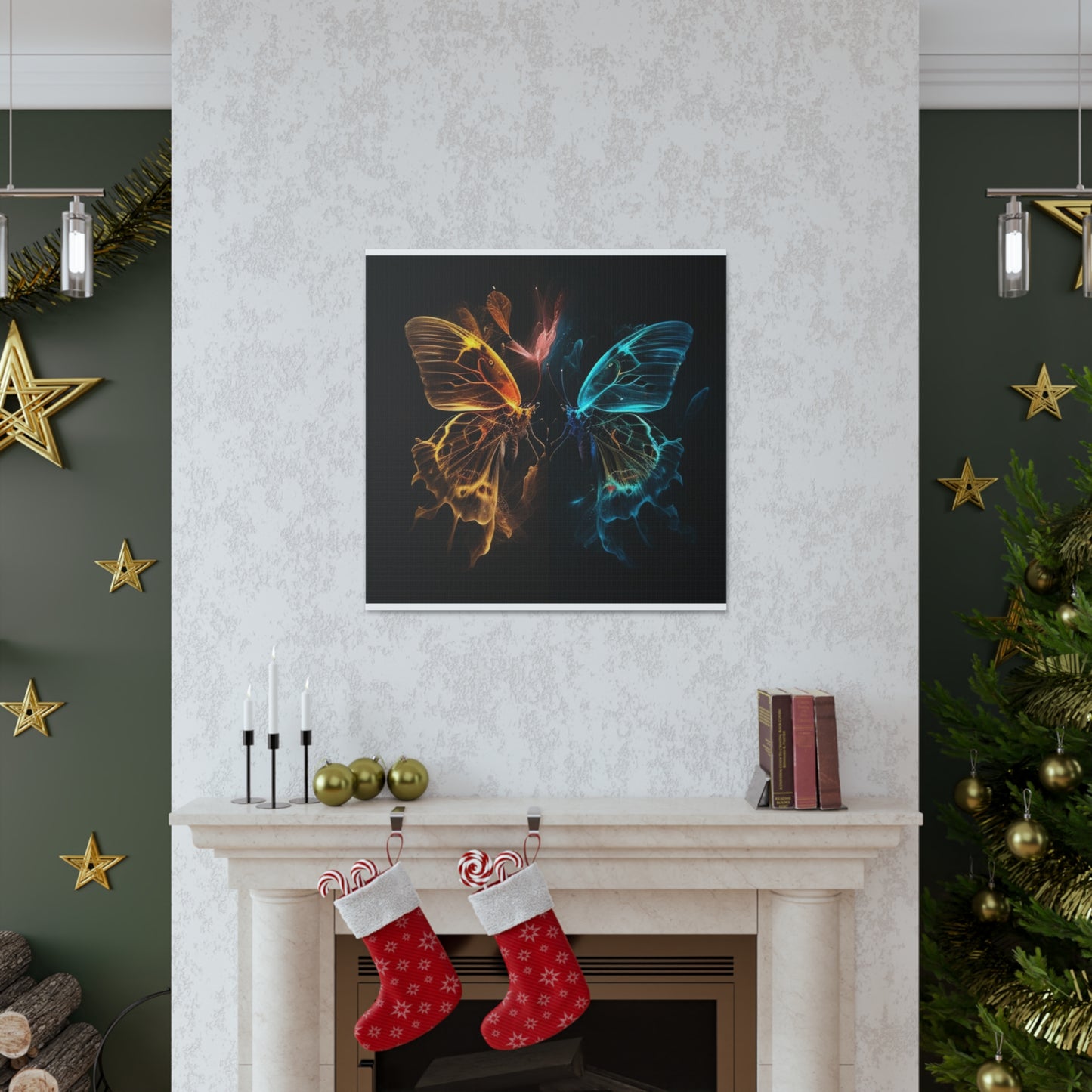 Canvas Gallery Wraps Kiss Neon Butterfly 4