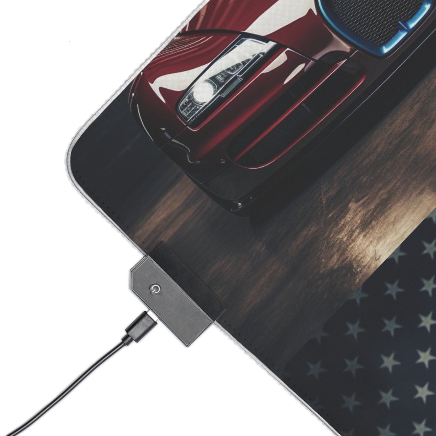 LED Gaming Mouse Pad American Flag Background Bugatti 5