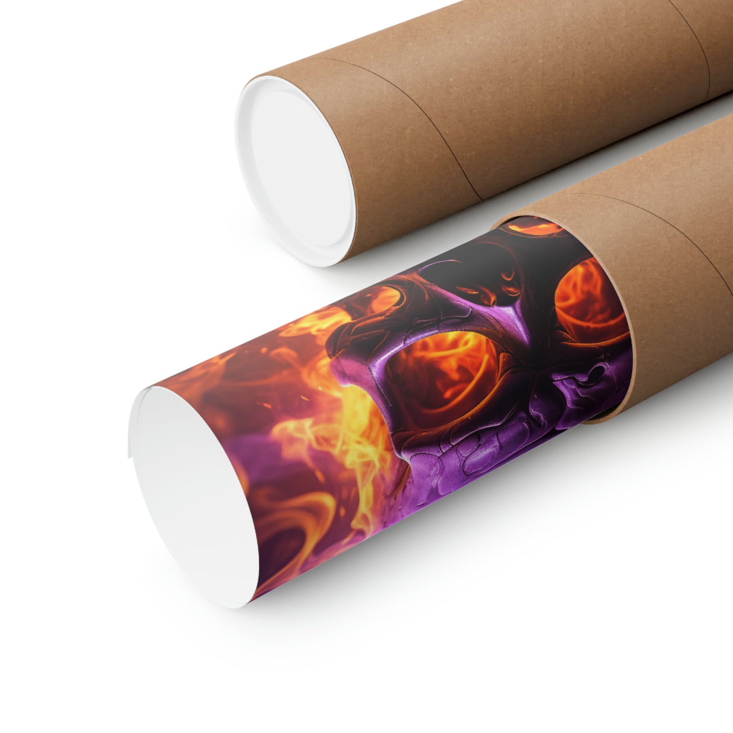 Premium Matte Vertical Posters Skull Flames 3