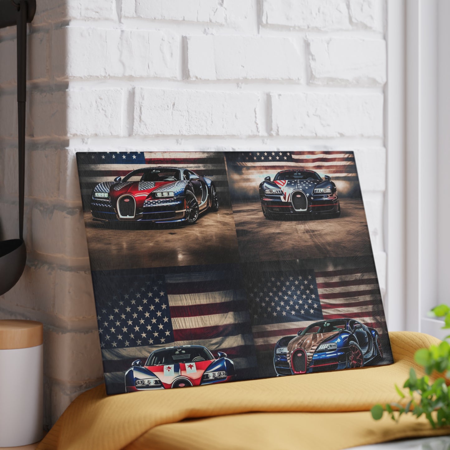 Glass Cutting Board Bugatti American Flag 5