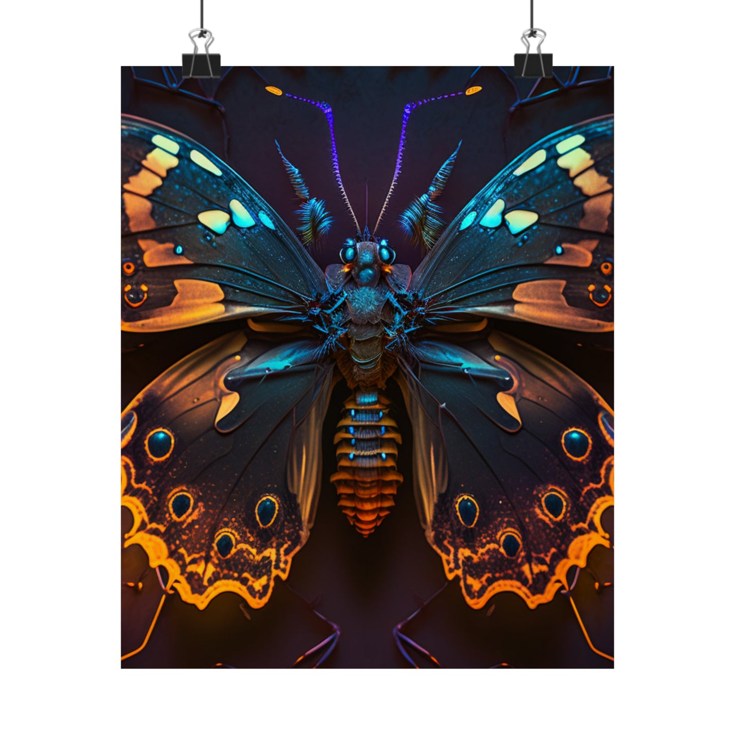 Premium Matte Vertical Posters Neon Hue Butterfly 2