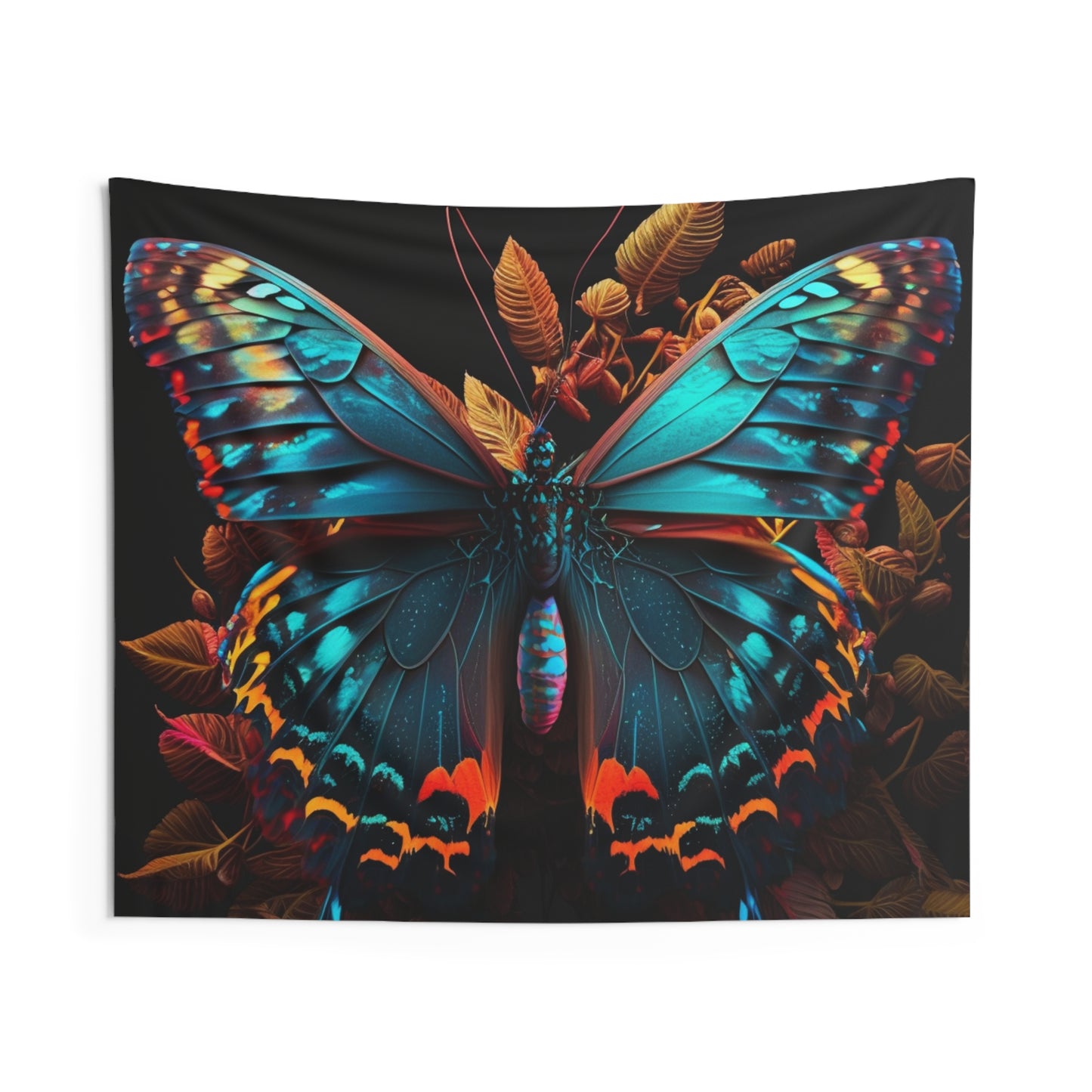 Indoor Wall Tapestries Hue Neon Butterfly 1