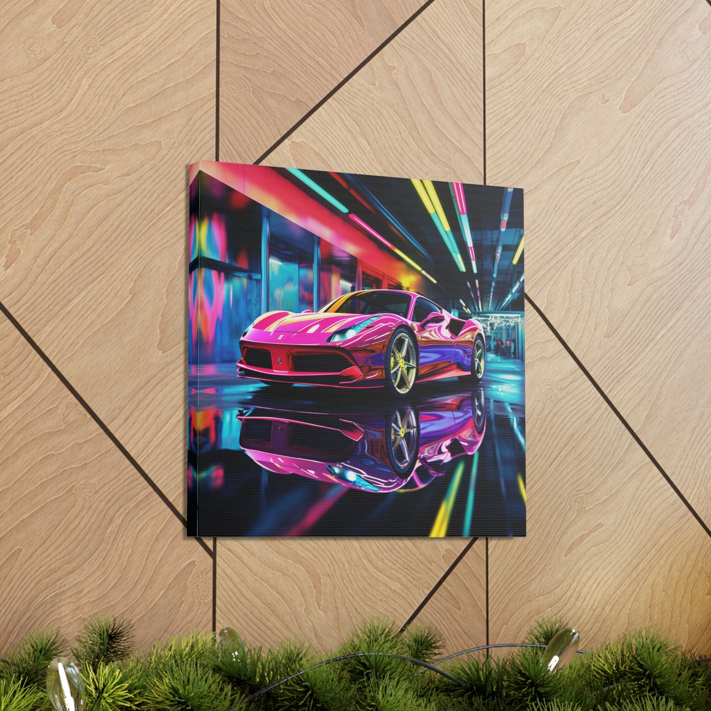 Canvas Gallery Wraps Pink Macro Ferrari 4