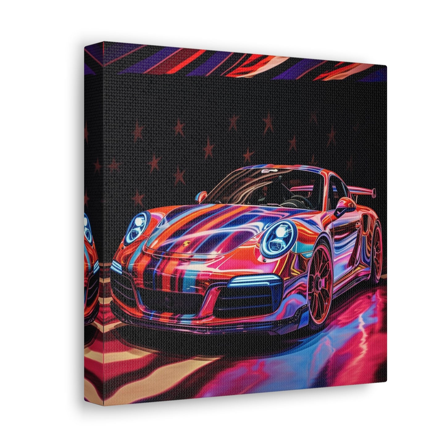 Canvas Gallery Wraps American Flag Colored Porsche 4