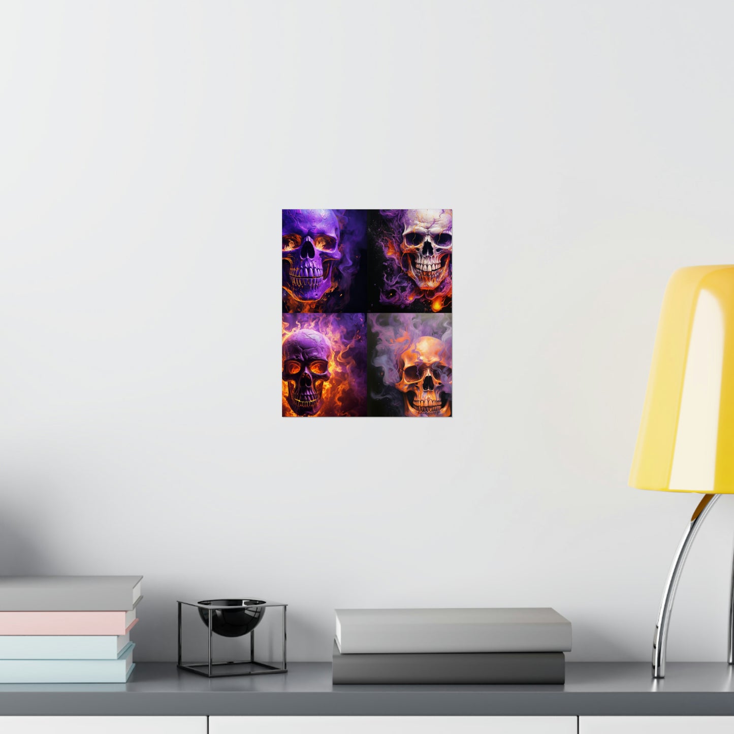 Premium Matte Vertical Posters Skull Flames 5