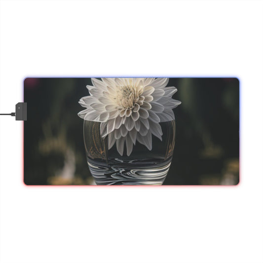 LED Gaming Mouse Pad White Dahlia 2