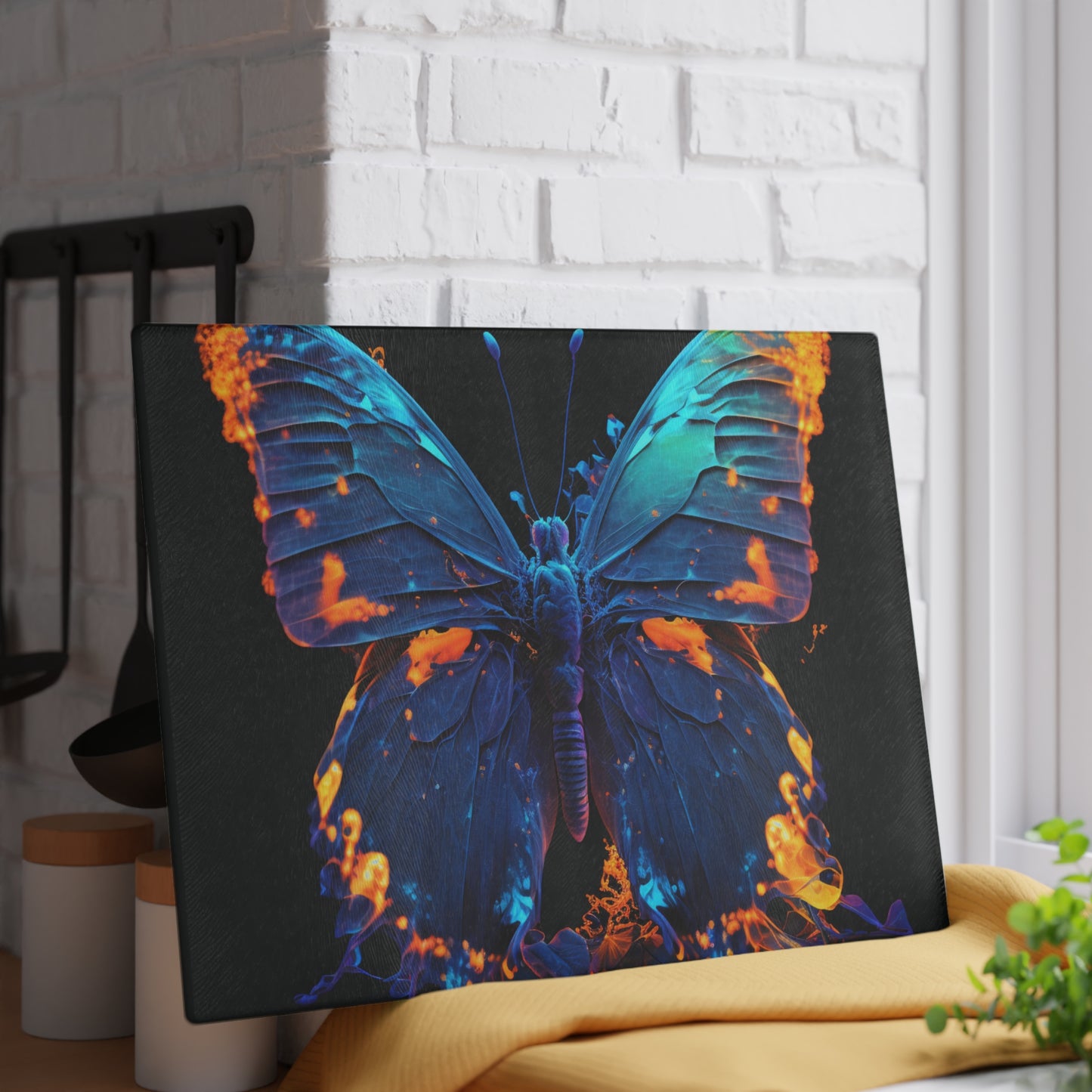 Glass Cutting Board Thermal Butterfly 3