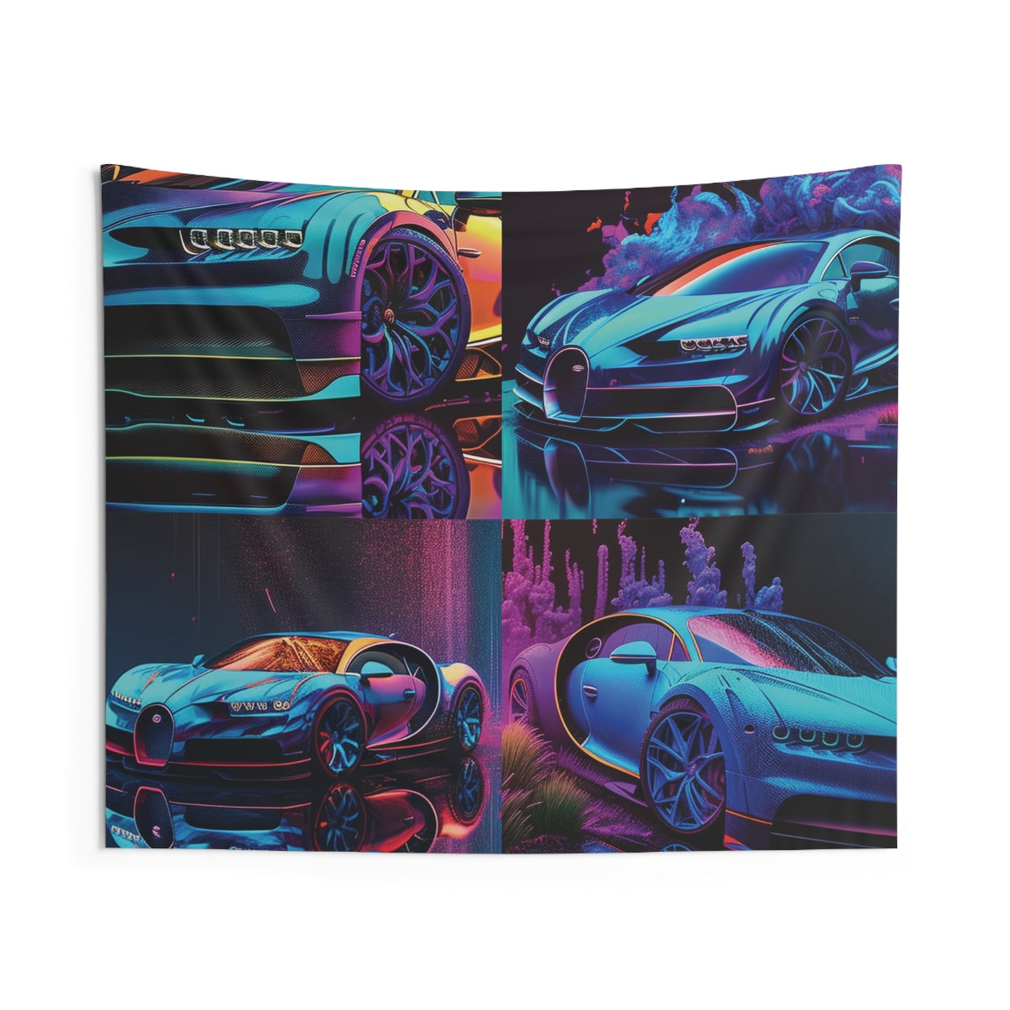 Indoor Wall Tapestries Bugatti Neon Chiron 5