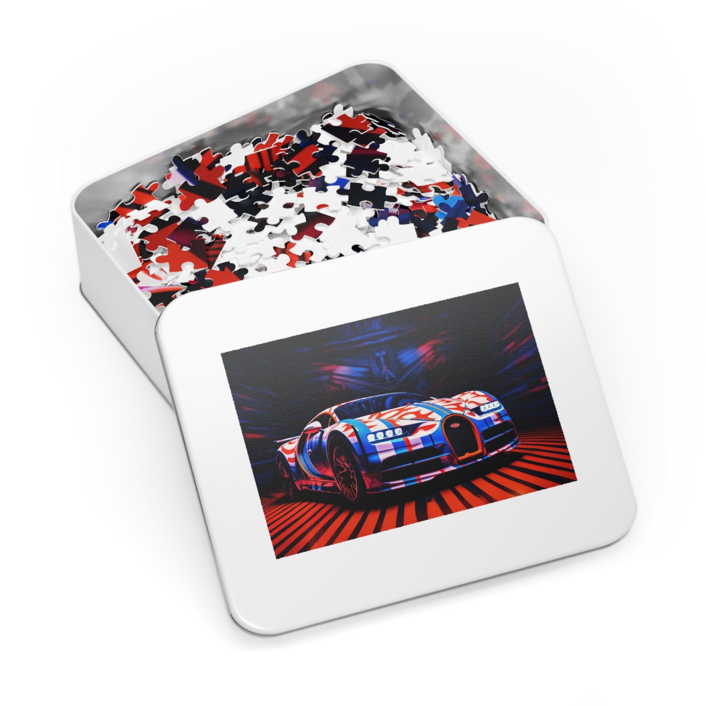 Jigsaw Puzzle (30, 110, 252, 500,1000-Piece) Macro Bugatti American Flag 1