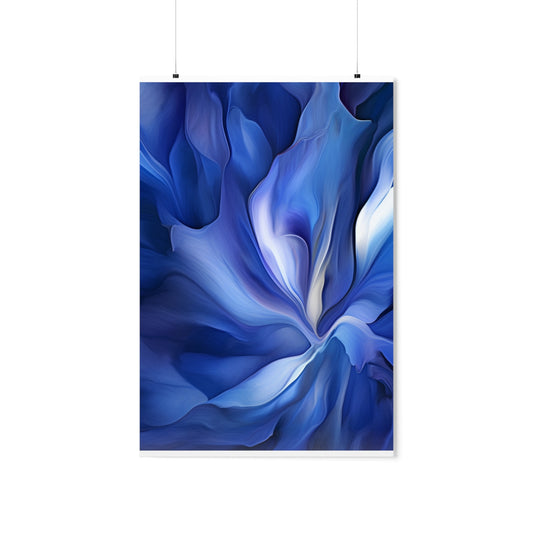 Premium Matte Vertical Posters Abstract Blue Tulip 3